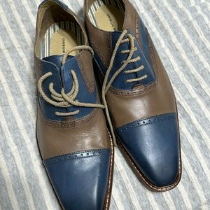 Men’s Giorgio Brutini “Rote” Navy and Taupe genuine leather shoe, never worn.